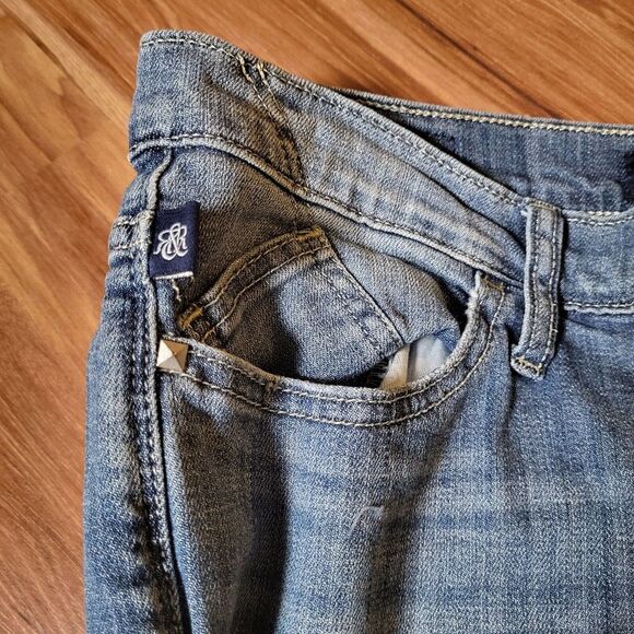 Rock & Republic Womens Size 12 Kendall Denim Jeans 32x25.5‎ Med Wash Embroidered - Picture 5 of 13
